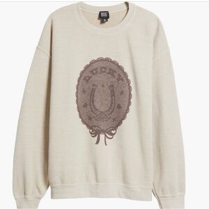BDG Cream and Brown Crew Neck Sweater